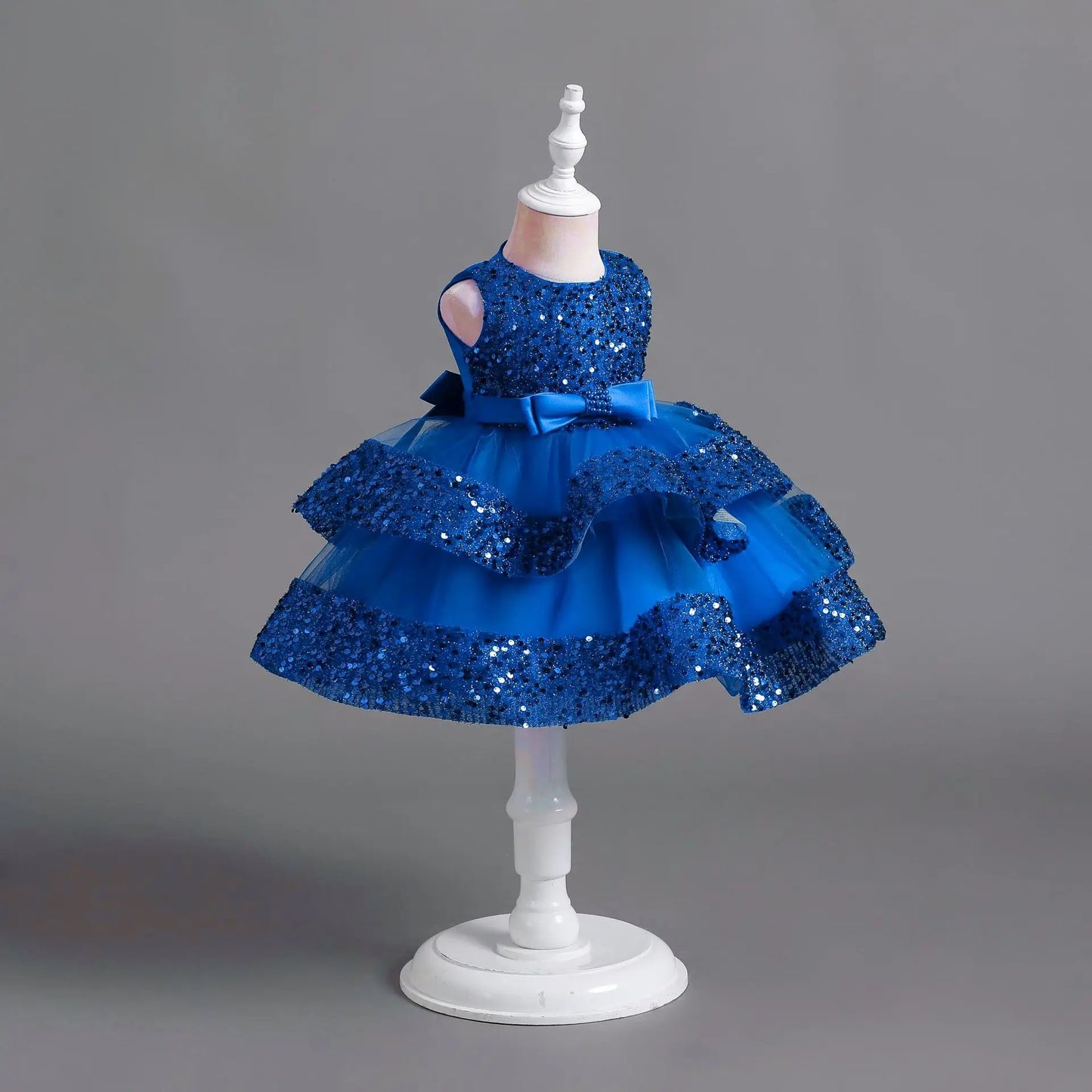 2025 Summer Girls Party Dresses 1-6 Years Kids Glittering Princess Dress Baby High-end First Birthday Party Evening Dress