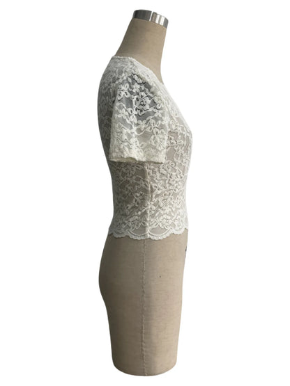 2026 Summer New Sexy Lace V-neck T-shirt Women's Slim and Thin Short Spice Girl Top