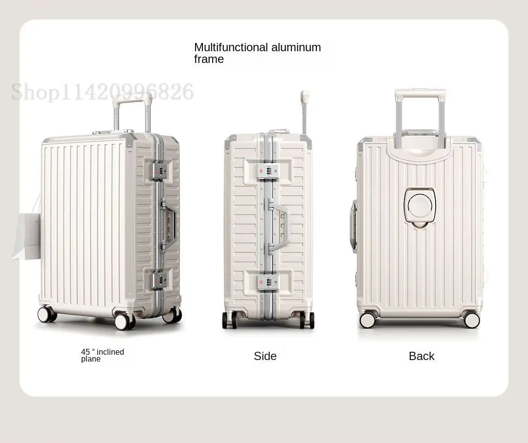 Luggage Unisex 20-inch Carry-On Suitcase 29-inch Large Capacity Aluminum Frame Travel Password Suitcase with Smooth wheels