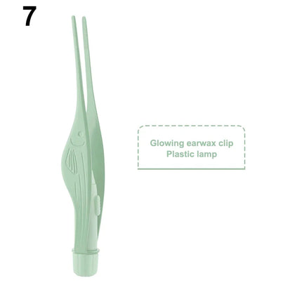 Baby Ear Cleaner Tweezer Soft Ear Picks LED Flash Light Ear Wax Curette Picker Ear Cleaning Tool Ear Wax Dig Removal Earpick Set
