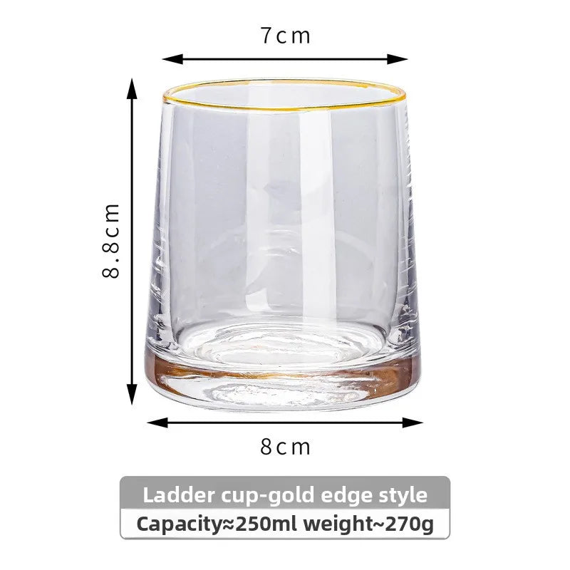 INS-style glass cups,colored trapezoidal couple's household whiskey glasses, bar and hotel mouthwash cups, beer mugs, water cups
