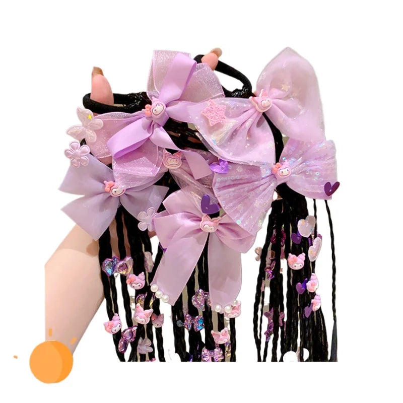 Children's baby cute braid hair tie high ponytail headband hair accessory kawaii gift new style