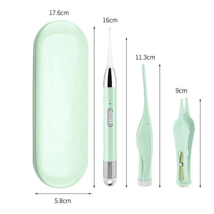 Baby Ear Cleaner Tweezer Soft Ear Picks LED Flash Light Ear Wax Curette Picker Ear Cleaning Tool Ear Wax Dig Removal Earpick Set