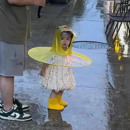 Children Portable Rain Umbrella Hat Foldable Outdoor Fishing Sunshade Waterproof Camping Headwear Kids Rain Hat Umbrella