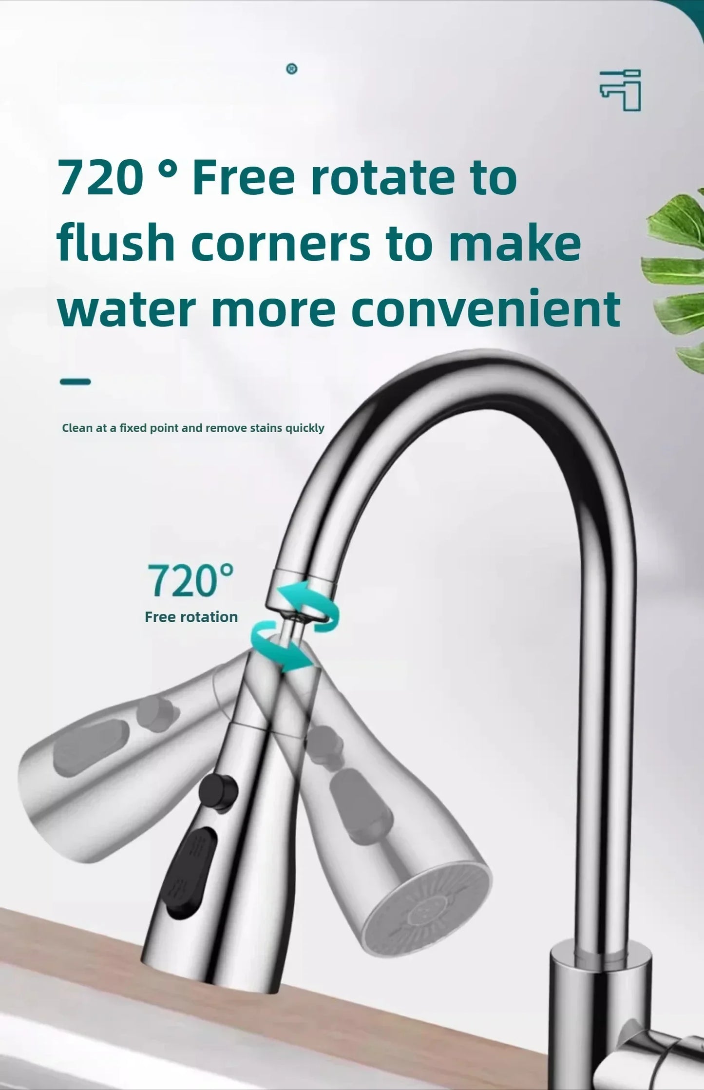 Universal 360° Rotate Kitchen Faucet Extender Aerator Plastic Splash Filter Kitchen Washbasin Faucet Bubbler Nozzle Aerator