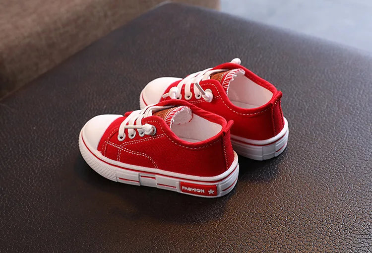 2025 New Children's Canvas Shoes Fashion Baby Board Shoes Girls' Breathable Single Shoes Boys' Casual Shoes   (Available)