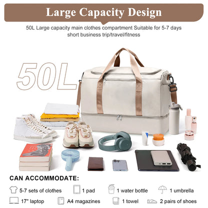 Travel Bags for Luggage Handbag Large Capacity Tote Bag Airport Carry-On Luggage, Business Trip & Vacation Bag for Women/Men