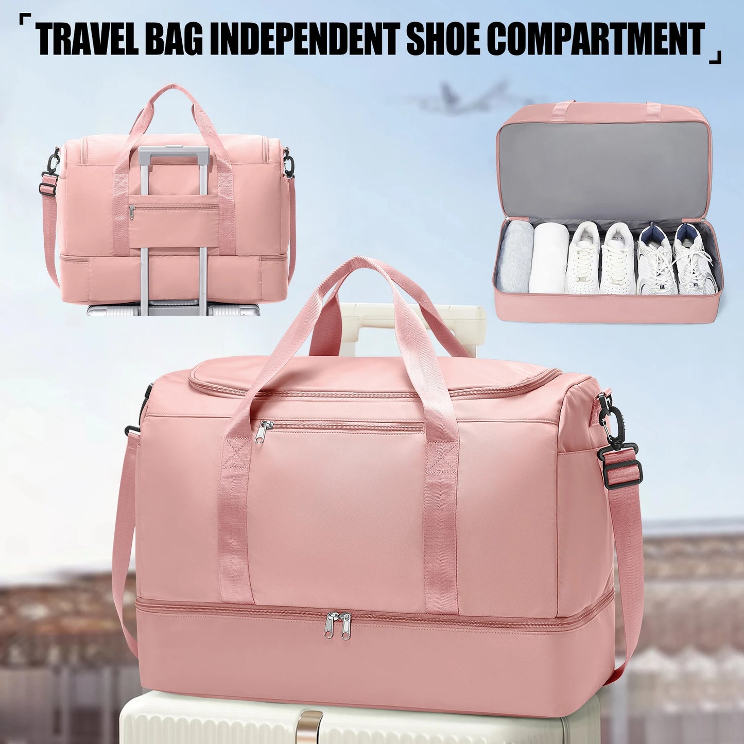 Travel Bags for Luggage Handbag Large Capacity Tote Bag Airport Carry-On Luggage, Business Trip & Vacation Bag for Women/Men