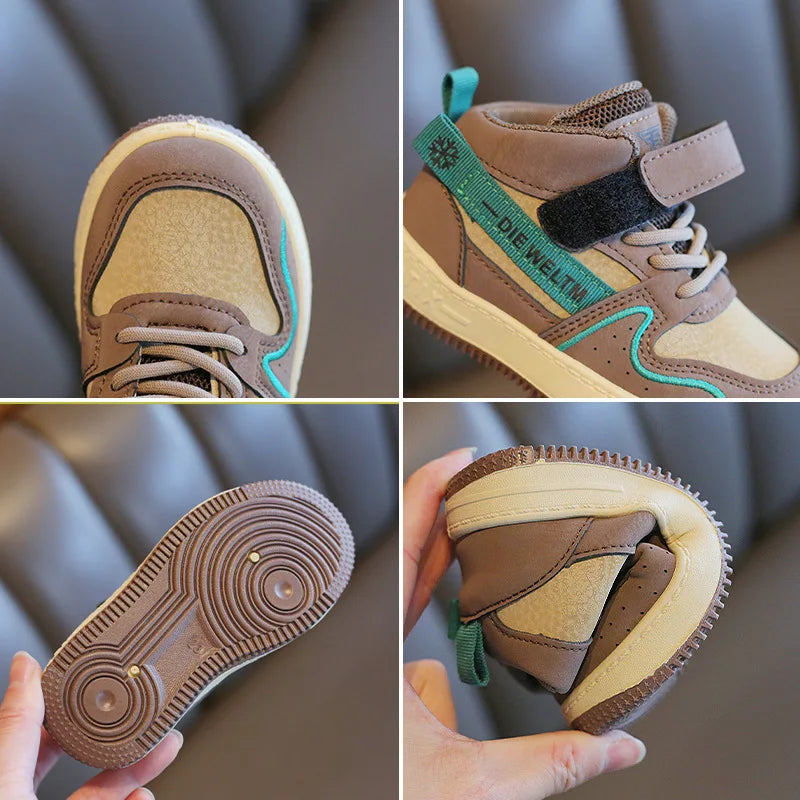 Children Casual Shoes for Boys Breathable Sneaker Antumn Winter Kids High Top Children's Board ShoesStudents School Shoe