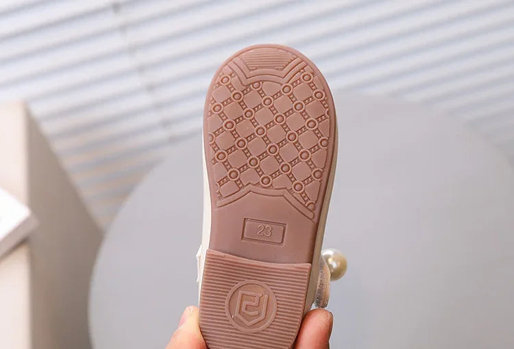 Girls Black Leather Shoes for Wedding Party Back To School Flats Kids Mary Janes Simple Classic Soft Anti-skid Kids Casual Shoes