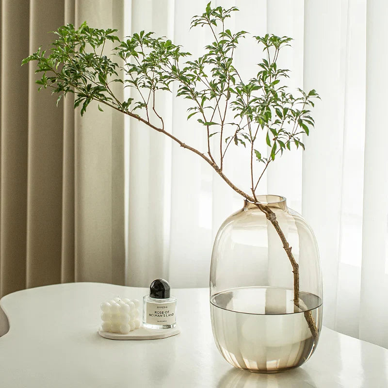 Simple Horse Drunk Wood Vase Potbelly Glass Transparent Aquatic Living Room  Flower Arrangement  Floor Utensils  Fresh Vase