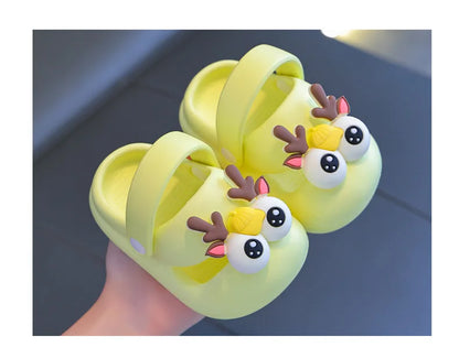 New Summer Children Sandals Kids Cartoon Rabbit Slippers Toddler Boys Girls Soft Sole Shoes Anti-Slip Indoor Bathing Slippers