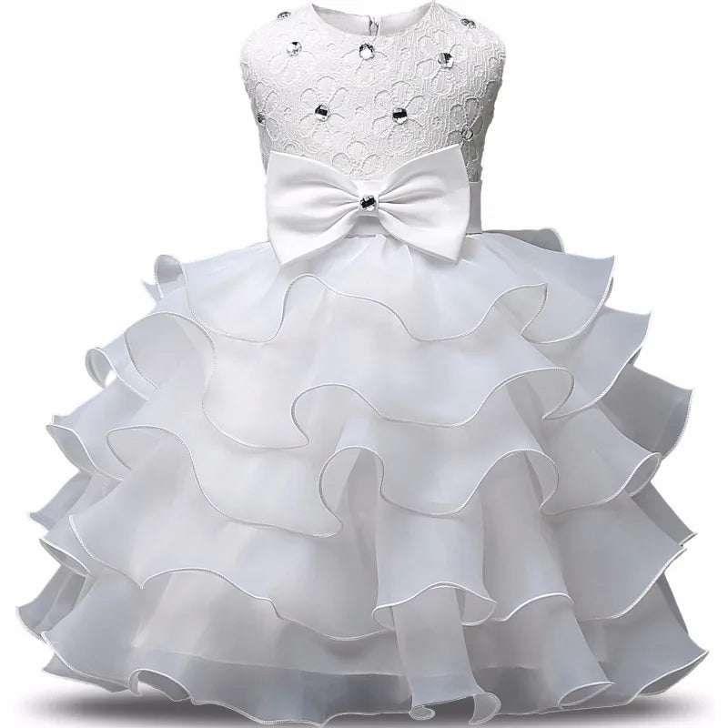 Flower Girl Dress For Wedding Baby Girl 2-8 Years Birthday Outfits Children's Girls First Communion Dresses Girl Kids Party Wear