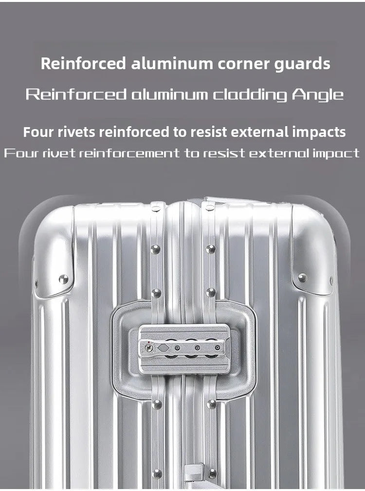 Magnesium Aluminum Alloy Luggage Set, 20" Carry-On & 28" Travel Suitcase with TSA Lock, Lightweight Durable