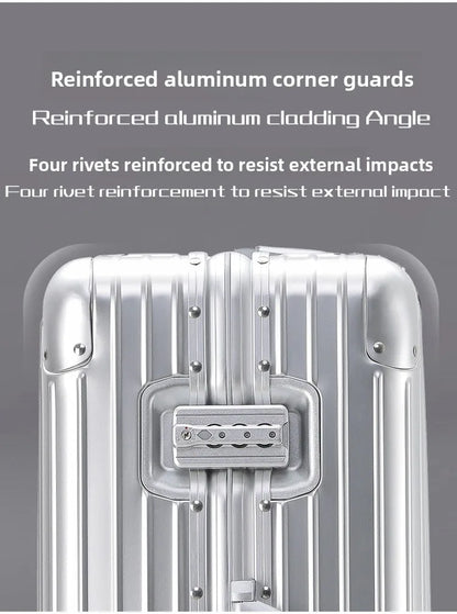 Magnesium Aluminum Alloy Luggage Set, 20" Carry-On & 28" Travel Suitcase with TSA Lock, Lightweight Durable