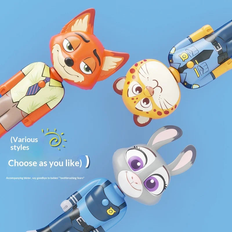 Disney Zootopia Internet Celebrity Retractable Toothbrush Nick Judy Deformed Soft Bristled Toothbrush Fine Bristle Kid Gift Toys