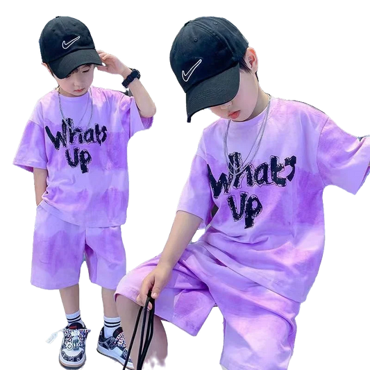 Teenage Boy Set kid clothing Suit Cotton Summer Outing Clothes Top Shorts 2PCS Clothing for Children's