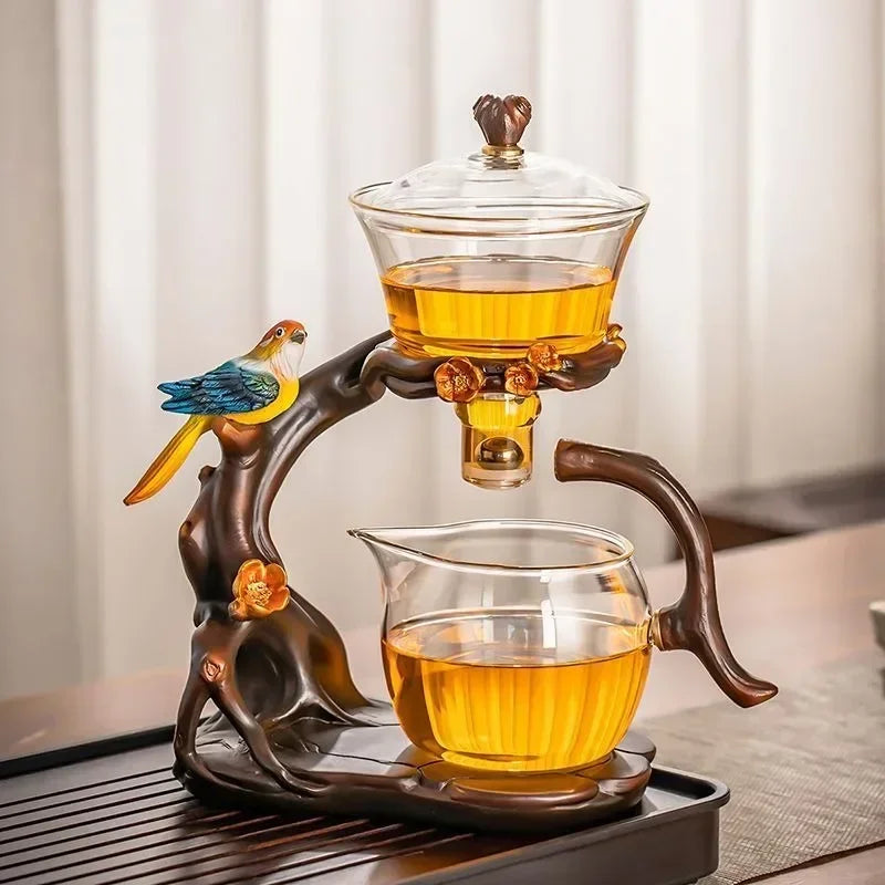 Glass Automatic Tea Set Lazy Tea Maker High End Magnetic Suction Teapot