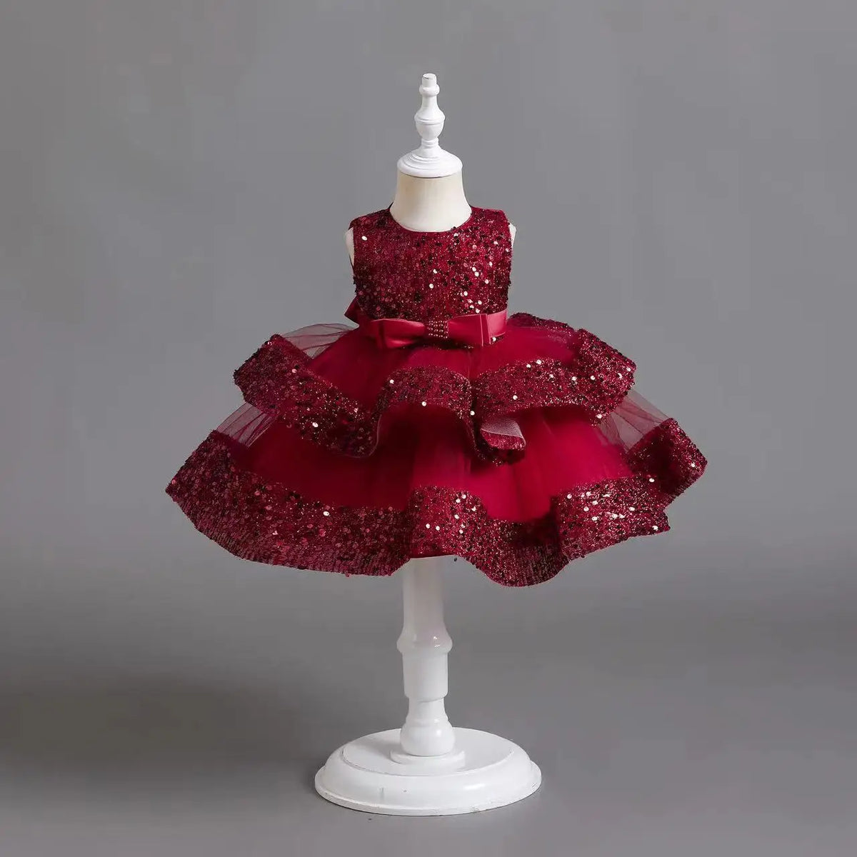 2025 Summer Girls Party Dresses 1-6 Years Kids Glittering Princess Dress Baby High-end First Birthday Party Evening Dress