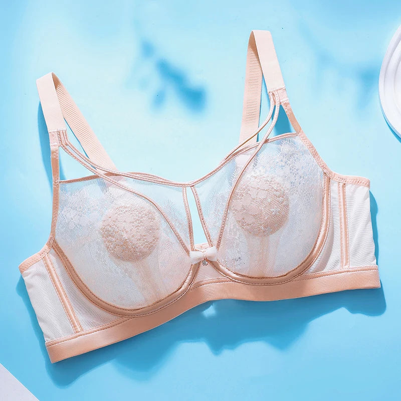 Appears Small Anti-sagging Thin Rabbit Ear BCD Cup Bra Minimizes Side Breasts Steel Ring Sports Bra Gathers Summer Breathability