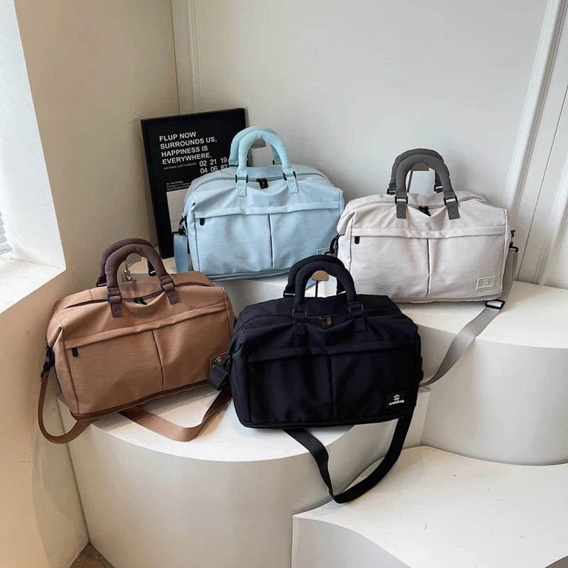 Women Travel Luggage Shoulder Bags Casual Outdoor Travel Short  TripTote Bag Portable Commuting Gym Fitness Sports Handbag