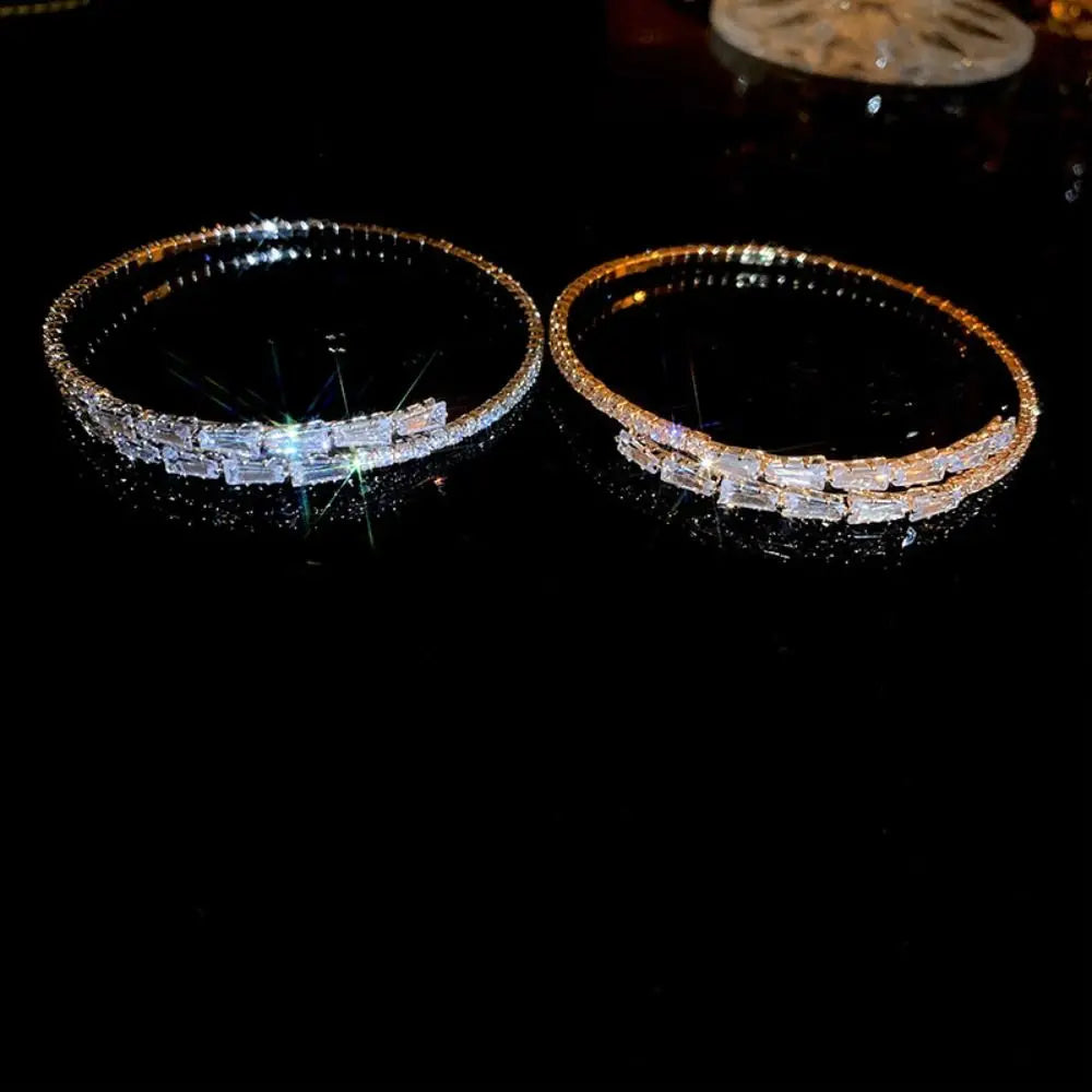 Couple Bangles Decoration Jewelry Accessories Women Gift Simple Pulseras Full Rhinestone Bracelet Women Bracelets Cuff Bangles