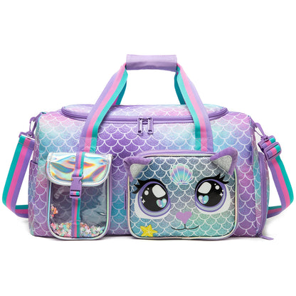 Girls Travel Duffle Bag with Shoe Compartment Sports Duffel   Pack Travel Luggage Handbag Outdoor Camping