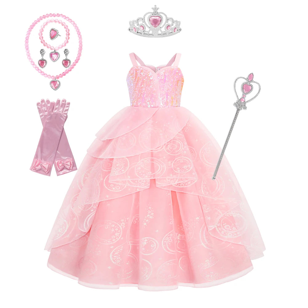 2025 Girl Princess Dress Carnival Party Princess Dress Birthday Party Dress Children's Pink Cute Dress Girl's Party Dress 2-12Y