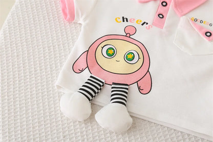 Summer Clothes for Children Baby Girls Cartoon T-Shirt And Shorts 2pcs Set Kids Infant Toddler Fashion Tracksuit