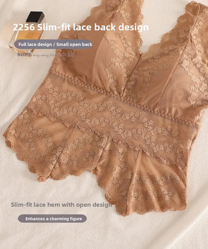 Lace White Strap Vest Women Summer Outdoor Wear with Chest Pad Beautiful Ba Base Inner Match V-ne Svel Top Women