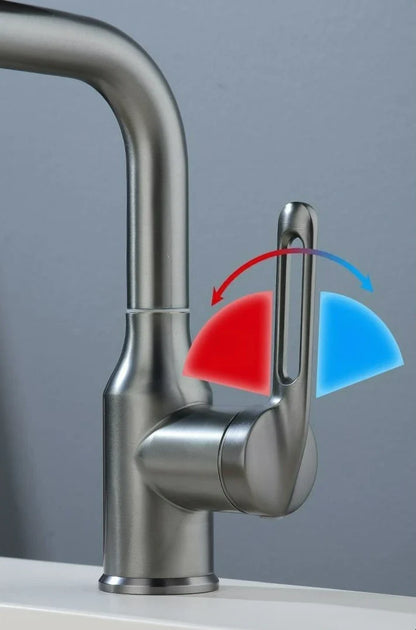 Multi Functional Waterfall Basin Faucet 4 Modes Stream Sprayer 360° Rotation Hot Cold Water Sink Mixer Stainless Steel  Wash Tap