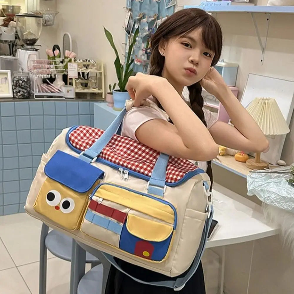 Large Capacity Dopamine Travel Bag Multiple Pockets Dedicated Shoe Compartment Travel Duffle Bag Colorful Water-resistant