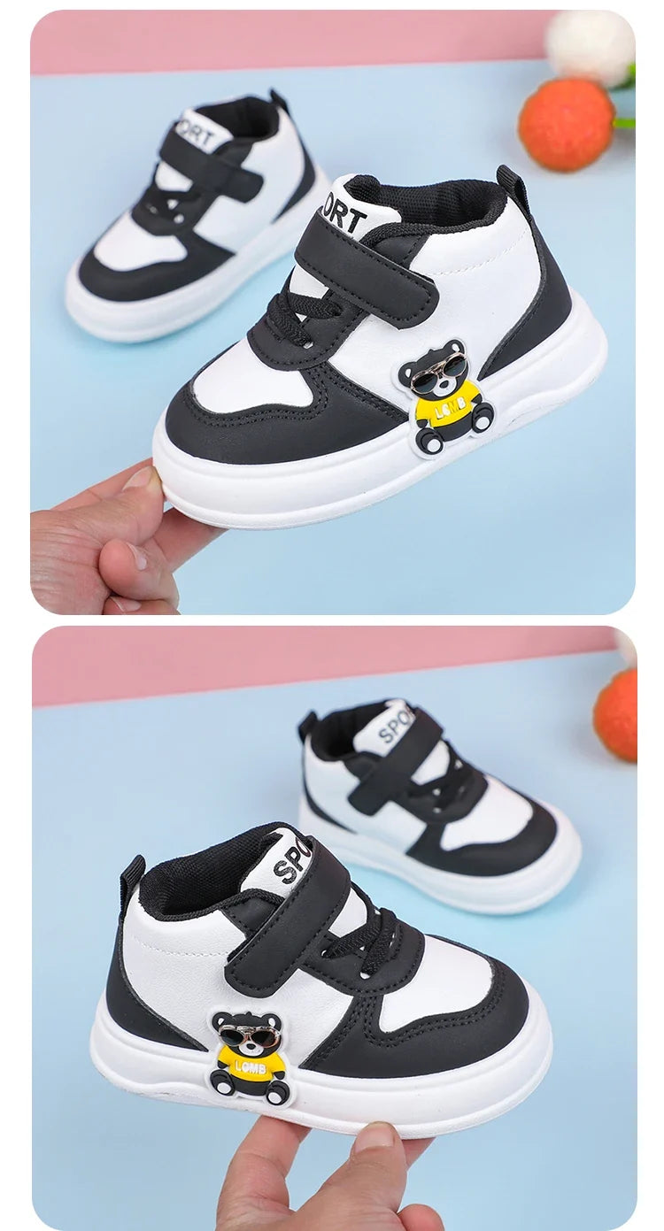 New Baby Girls Sneakers Board Shoes Cartoon Prints Soft Bottom Non-slip Children Casual Walking Shoes Boy Kids Children Shoes