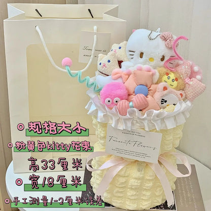 Kawaii Hello Kitty Cat Plush Doll Bouquet Girl Heart Birthday Gift Girl Giving Boyfriend Holiday Decoration Holiday Gifts