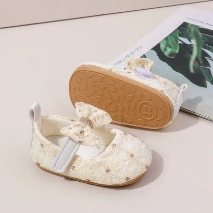 Baby Girl Shoes Cute Sweet Mary Janes Flats Infant First Walkers Spring Autumn Toddler Little Girls Wedding Party Princess Shoes