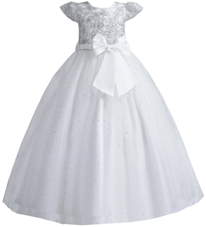 Stunning Little/Big Girls Lace Flower Girl Wedding Bridesmaid Birthday Party Holiday Pageant Easter Prom Fancy Dress