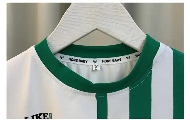 Summer Boy Clothing Suit New Children's Clothes Set Boys Short Sleeve T-Shirt Shorts 2 Piece Set Kids Sportswear Suit 2 4 6 8Y [Avaiilable]