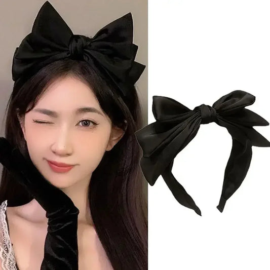 Accessories Advanced Sense Black Bow Headband for Women Girls Princess Hairbands Hair Hoop Accessories
