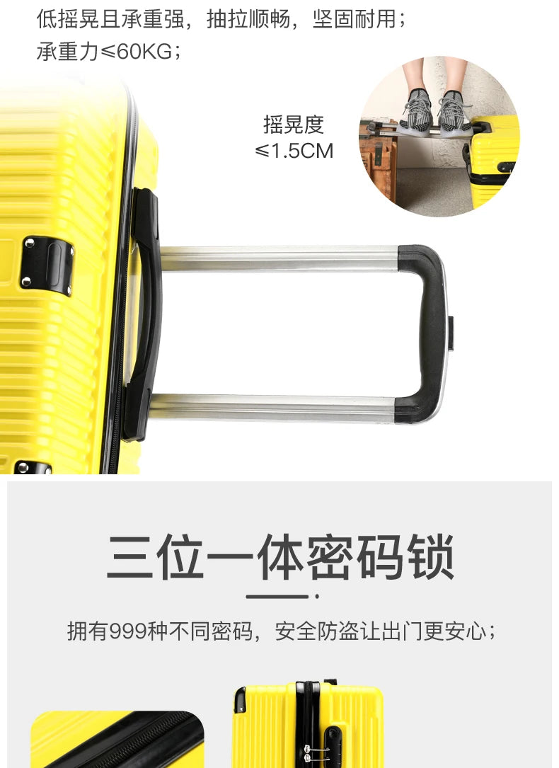 Luggage Suitcase 20-26 Inch Large Capacity Simple Fashionable Travel Handheld Durability Wear-resistant with Wheels Suitcase