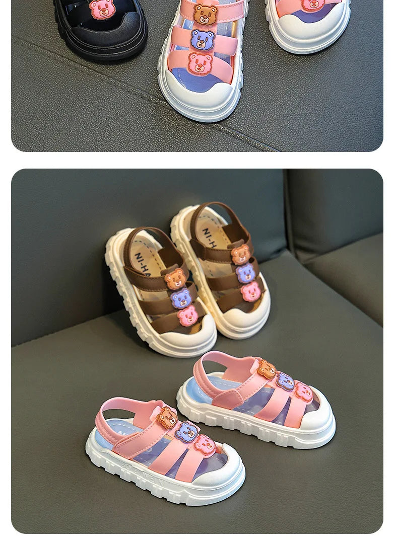 Summer Indoor Outdoor Anti-slip Soft Bottom Girls Boys Toddler Kids Sandals PVC Sole Comfortable