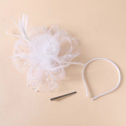 Women's Fashion Flower Feather Bead Hair Clip Bridal Hairband Brida Barrettes Hair Accessories Jewelry