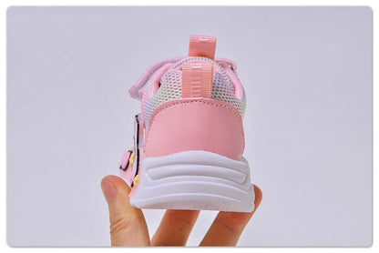 Hello Kitty Led Casual Sneakers for Summer Girls Print Mesh Breathable Shoes Children Lighted Non-Slip Cute Outdoors Sport Shoes