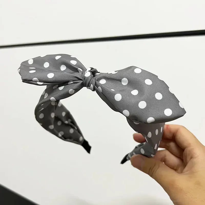 Fashion Hair Accessories Trend Women's Wide Headband Bow Knot Cross Sweet Style Polka Dot Hairband Cute Hoop Headwear