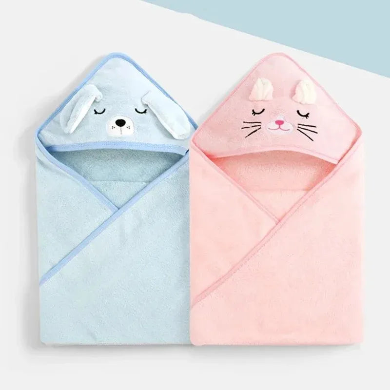 -Cartoon Animal Baby Hooded Bath Towels Toddler Bathrobe Warm Sleeping Swaddle Wrap for Boys Girls Newborn Soft Towel Blanket