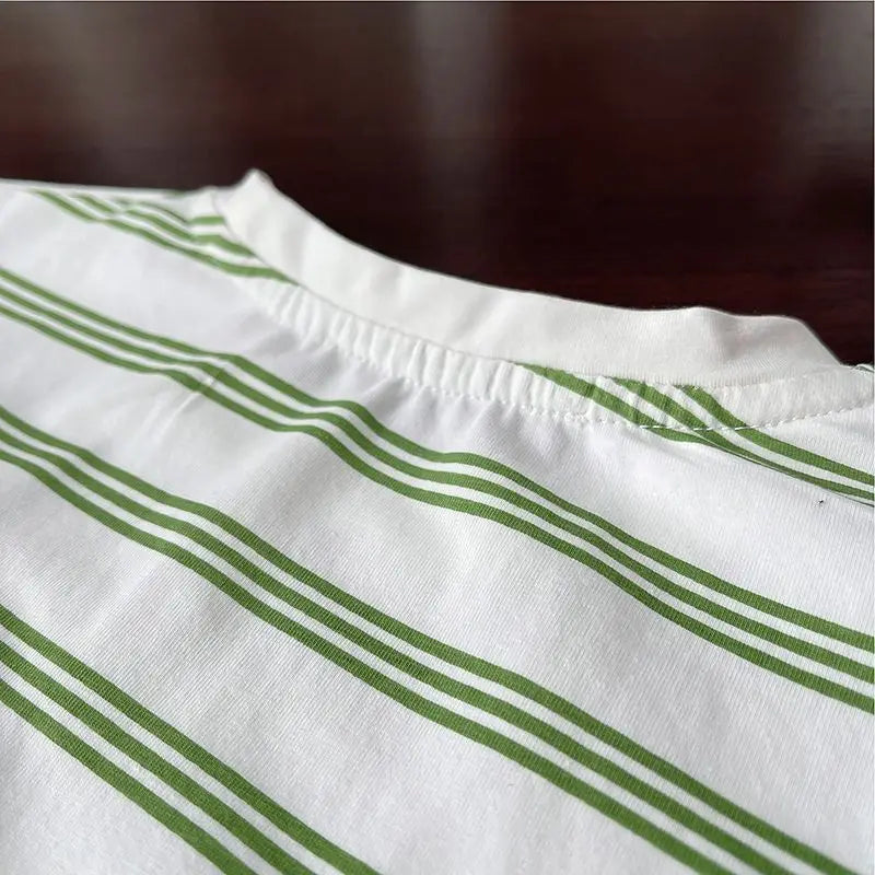 Summer Children Clothes Boys Girls Short-sleeved Striped T-shirt +Shorts 2Pcs Set Babies Fashion Round Neck Outfits Kids Suits