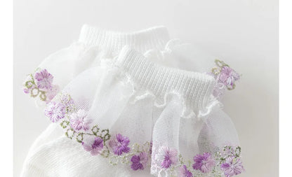 New Children's Socks With Lace Princess Girls Frilly Sock Soft Infant Baby Socken White Socks For Kids 0-10Years High Quality