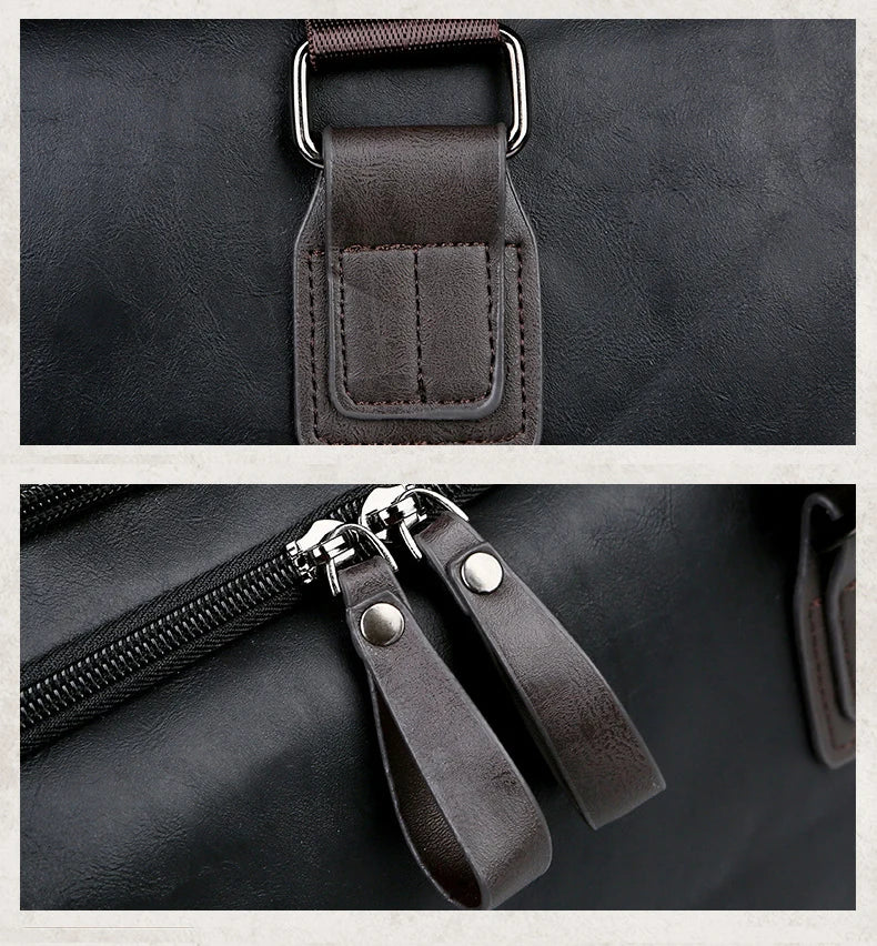 PU Leather Travel Duffel Bag Luggage Weekender Overnight Tote for Men Women Gym Sports Crossbody Carry on Waterproof  Handbags