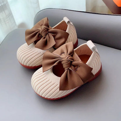 Hot﻿ Kawaii Casual Shoe Children S Shoes Autumn Girls Leather Shoes Bow Square Toe 1 Year Old Baby Soft Sole Walking