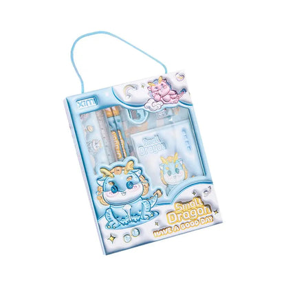 1 Set Cartoon Stationery Set Including Pencil Notebook Ruler Eraser Pencil Sharpener Student School Supplies Stationery Gifts