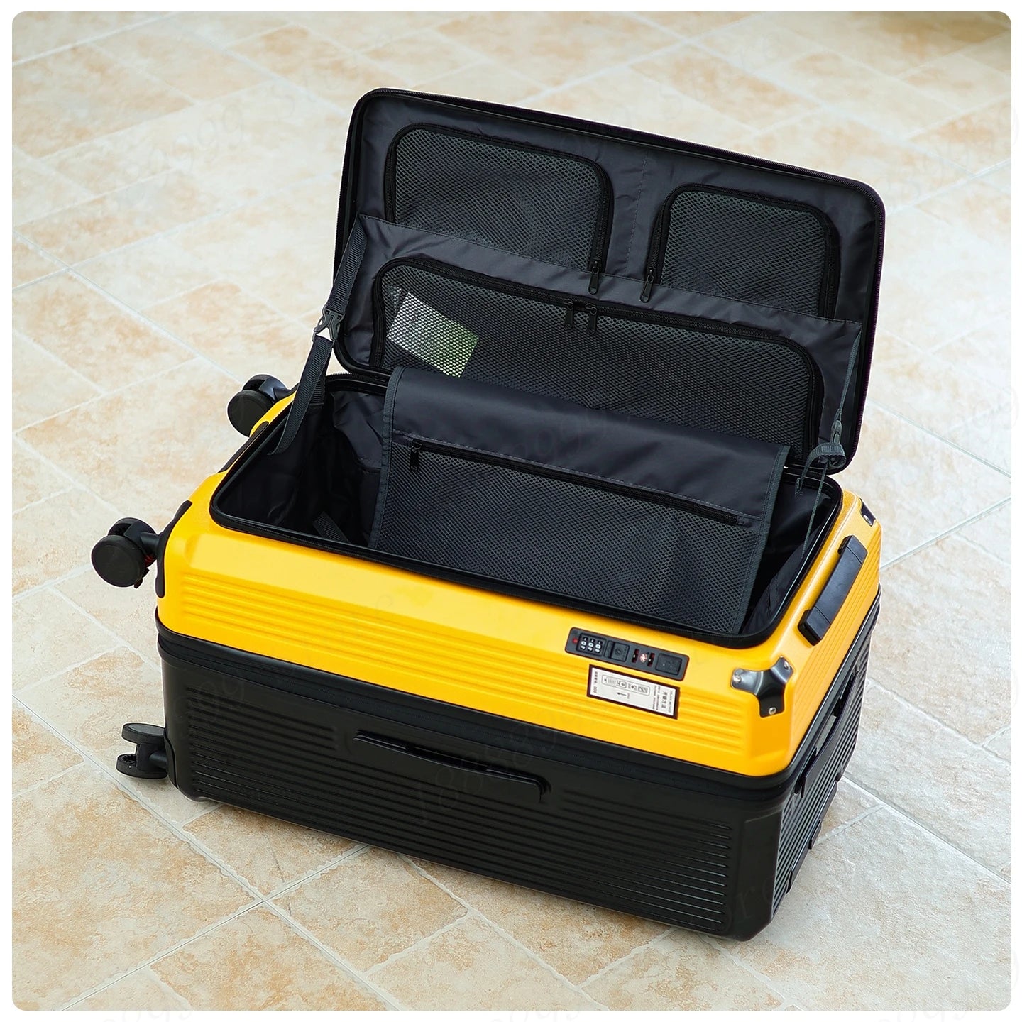 Large Capacity PC Material Suitcase 20/28/32/34-inch Deep-Compartment Travel Luggage with Combination Lock Side-Open Hard Shell